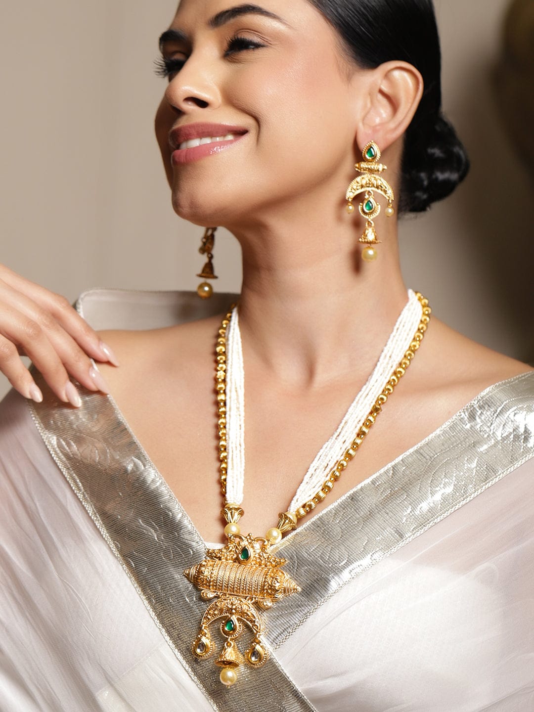Vintage Emerald Opulence Necklace Set フリーサイズ