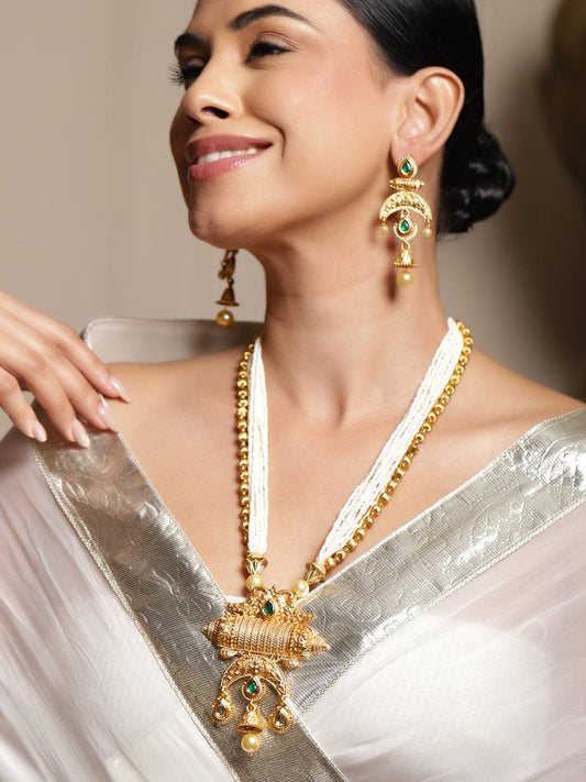 Vintage Emerald Opulence Necklace Set フリーサイズ