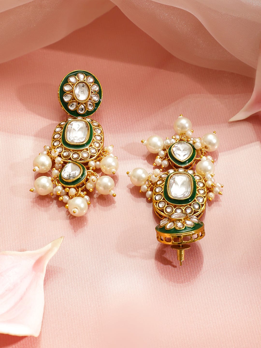Eternal Royal Green Kundan Necklace Set フリーサイズ
