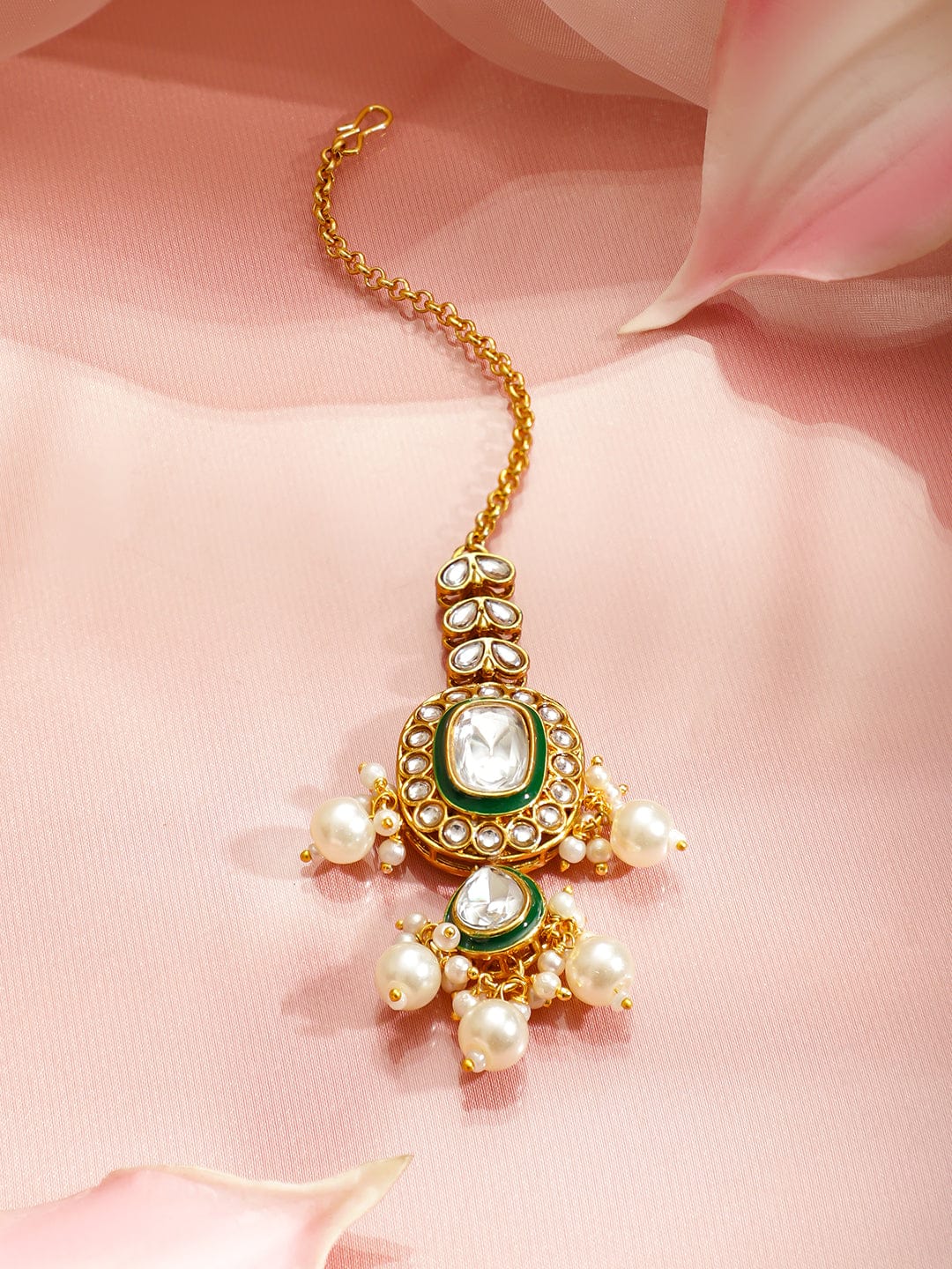 Eternal Royal Green Kundan Necklace Set フリーサイズ