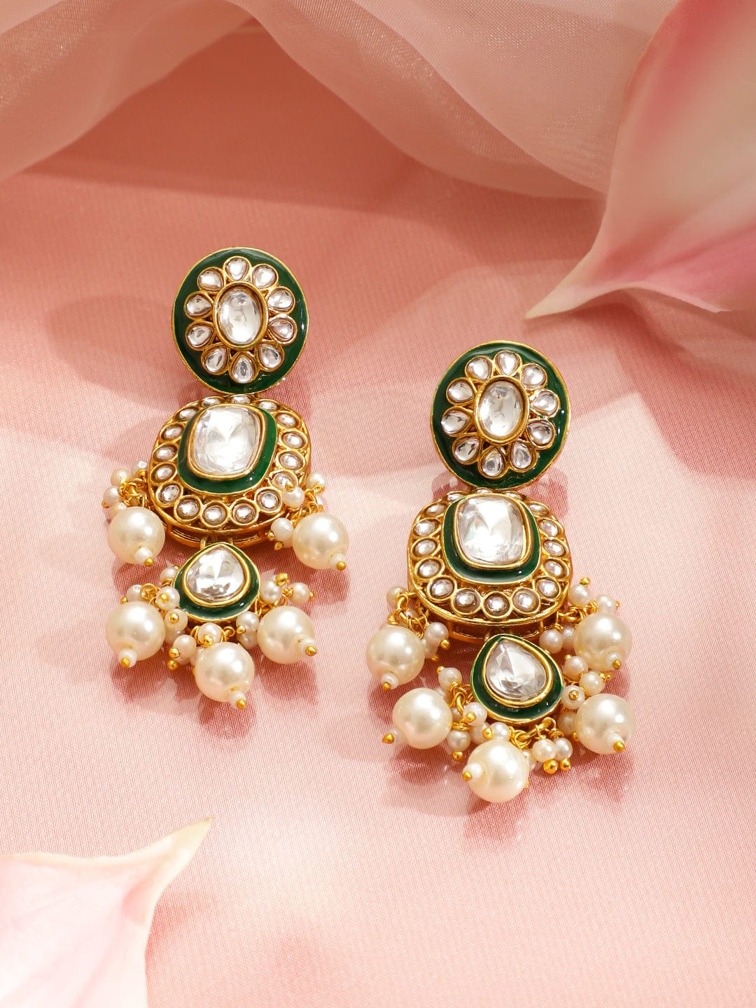 Eternal Royal Green Kundan Necklace Set フリーサイズ