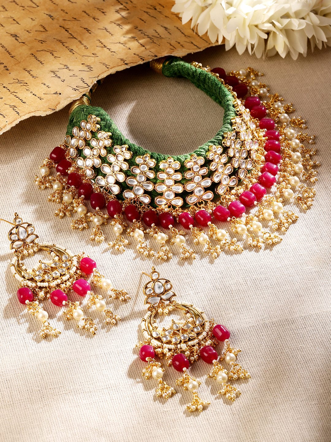 Regal Purple & Kundan Necklace Set フリーサイズ