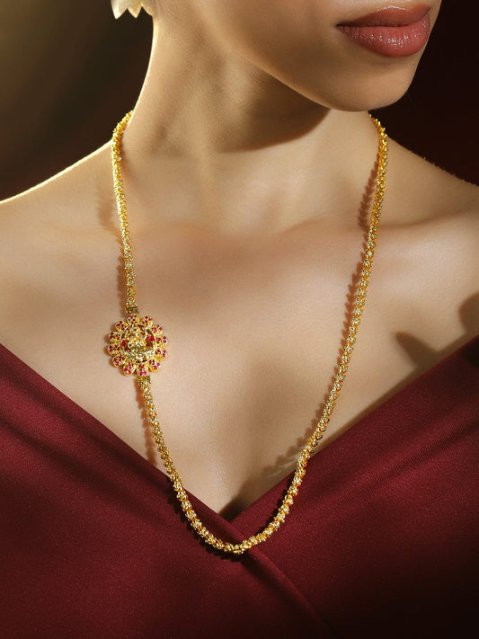 Exquisite Pink Accented Pendant Necklace フリーサイズ