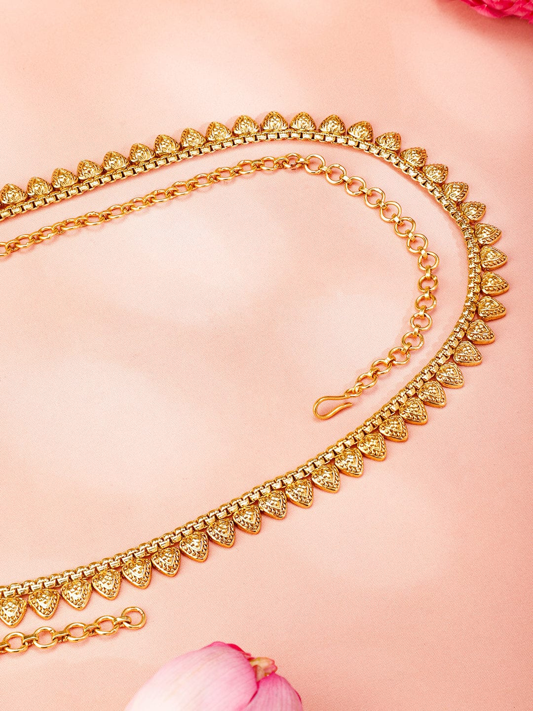 Rubans 22K Gold-Plated Handcrafted Traditional Leaf Motif Kamarbandh Gold