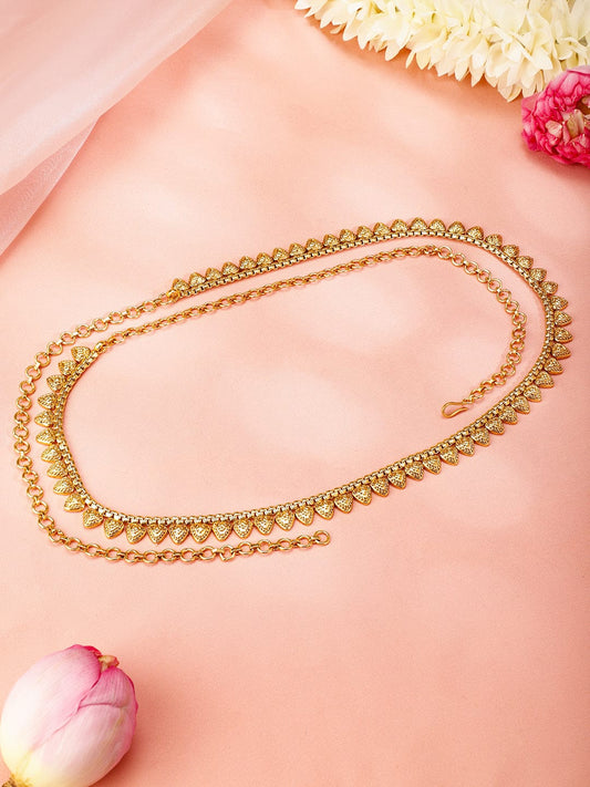Rubans 22K Gold-Plated Handcrafted Traditional Leaf Motif Kamarbandh Gold