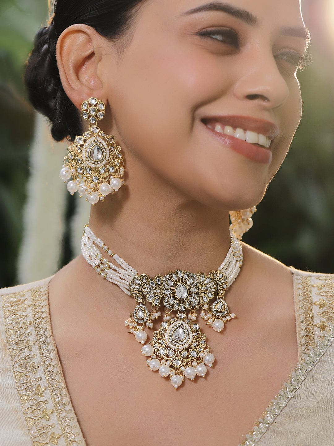 Luxe Tradition Kundan Necklace Set フリーサイズ