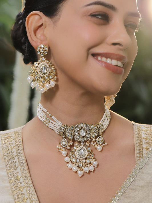 Luxe Tradition Kundan Necklace Set フリーサイズ
