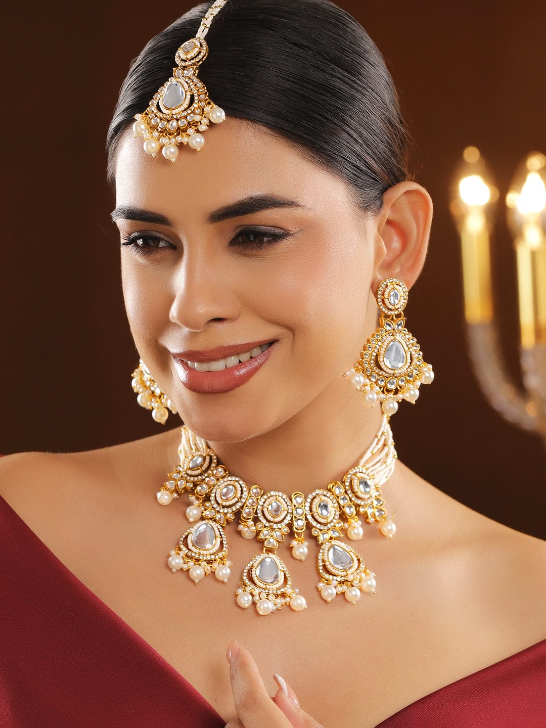 Ivory Glow Luxury Necklace Set フリーサイズ