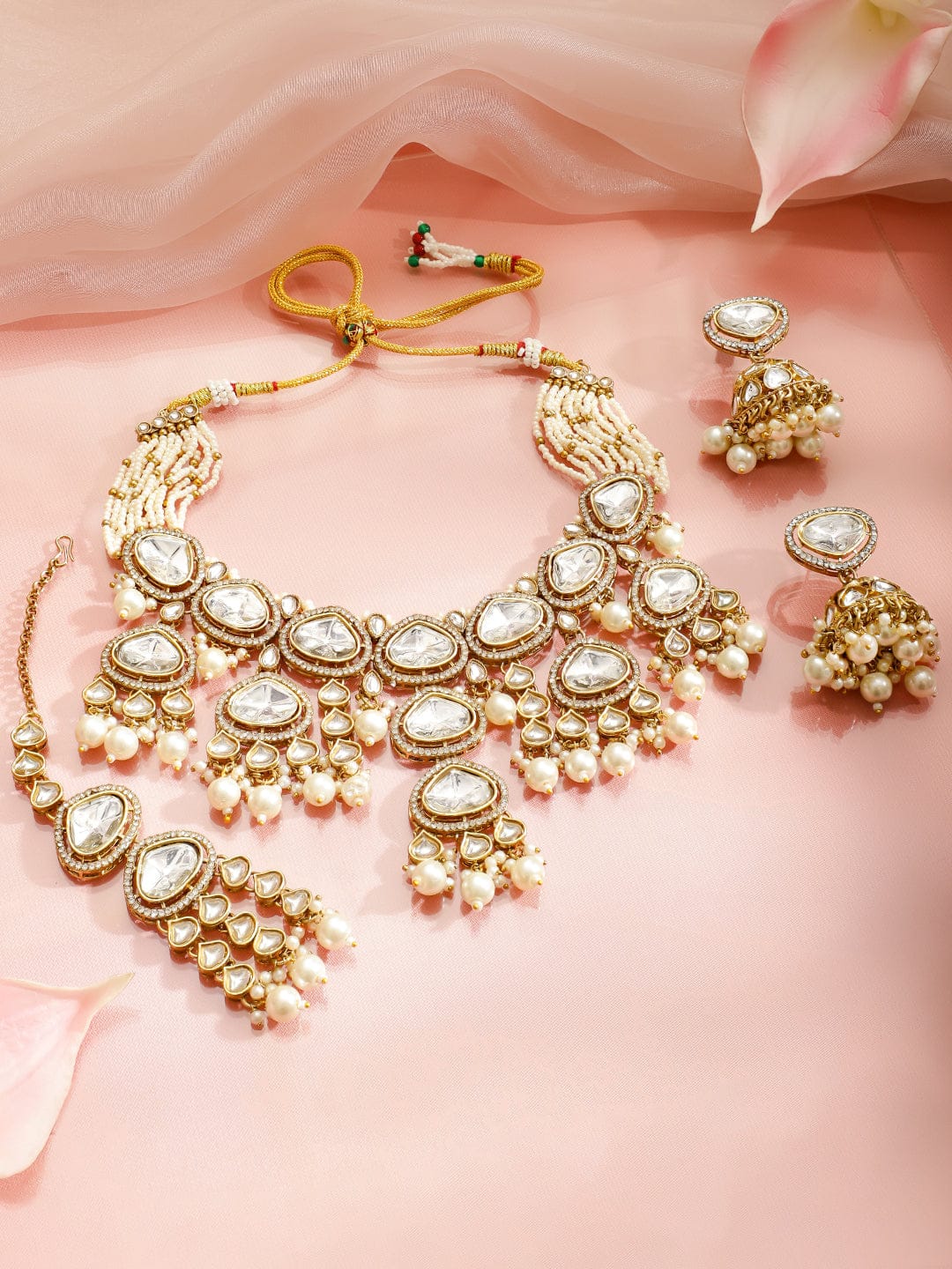 Kundan Polki Majesty Necklace Set フリーサイズ