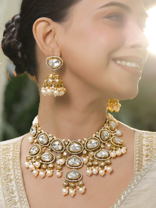 Kundan Polki Majesty Necklace Set フリーサイズ