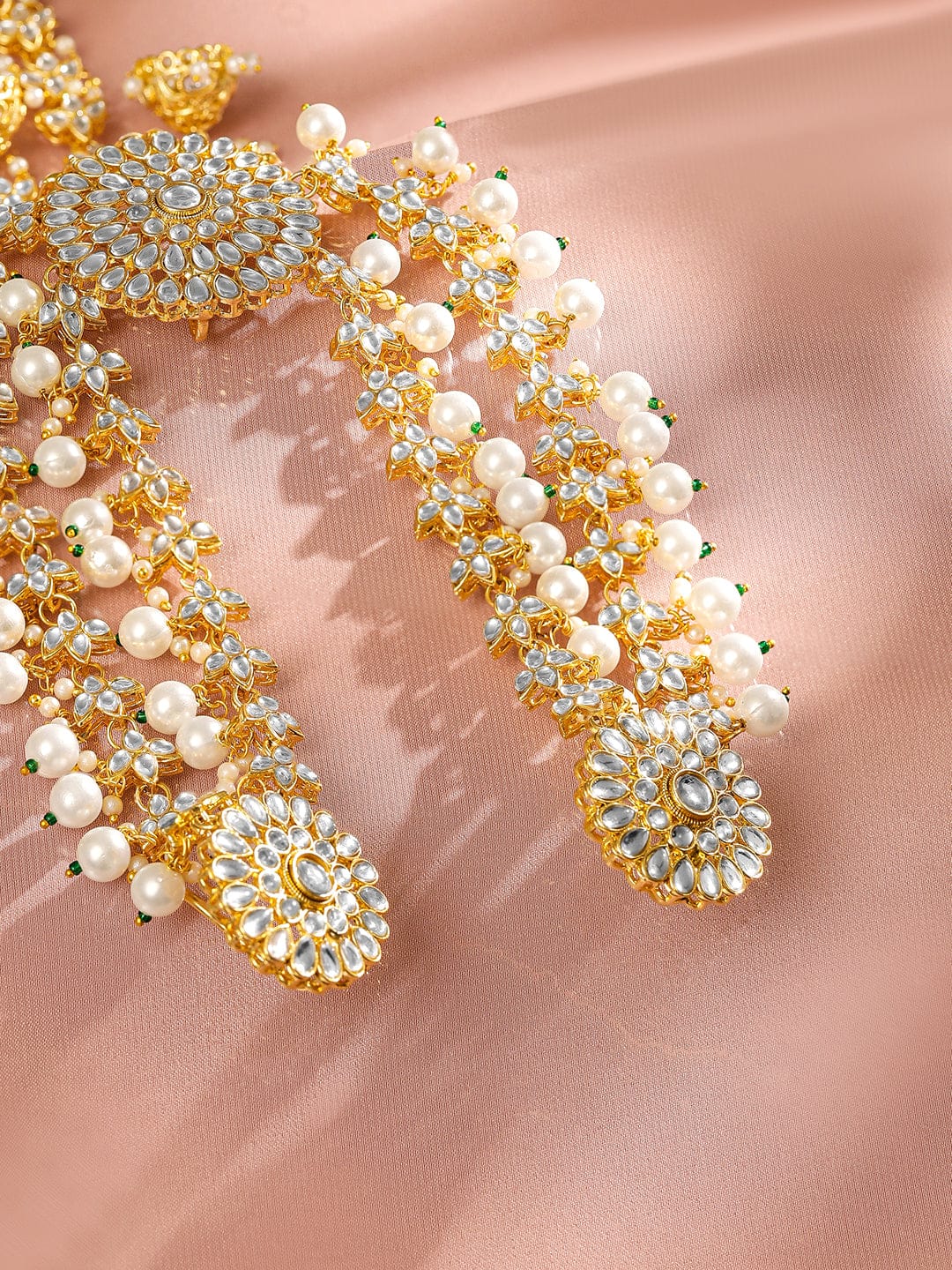 Luminous Kundan Hair Brooch Gold