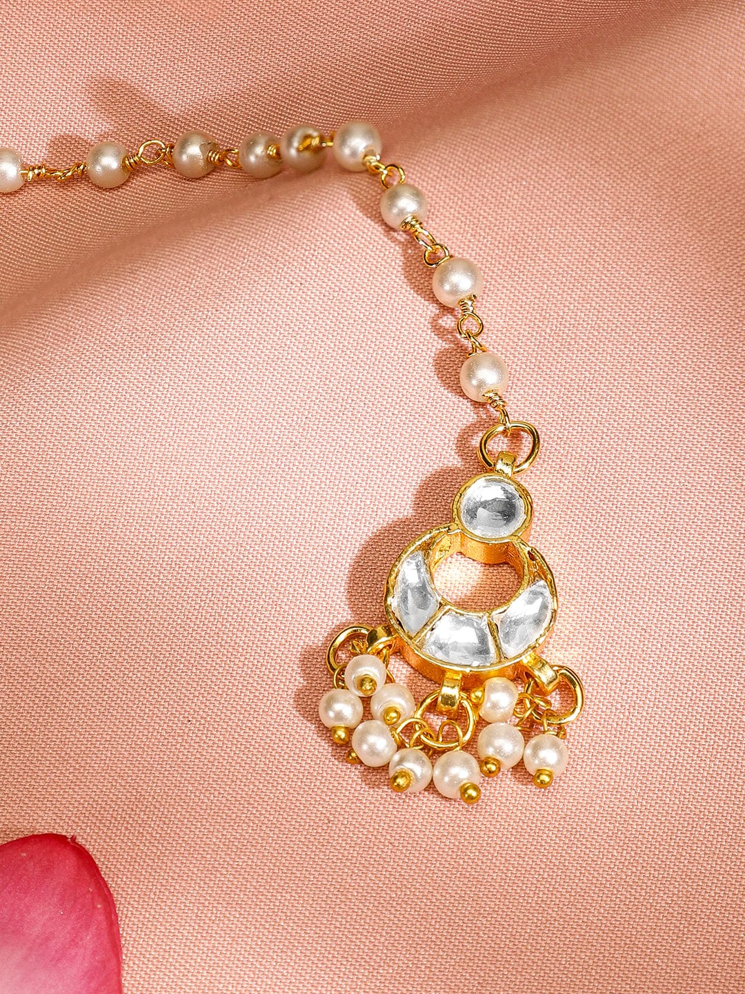 Forehead Star in Kundan Maangtikka Gold