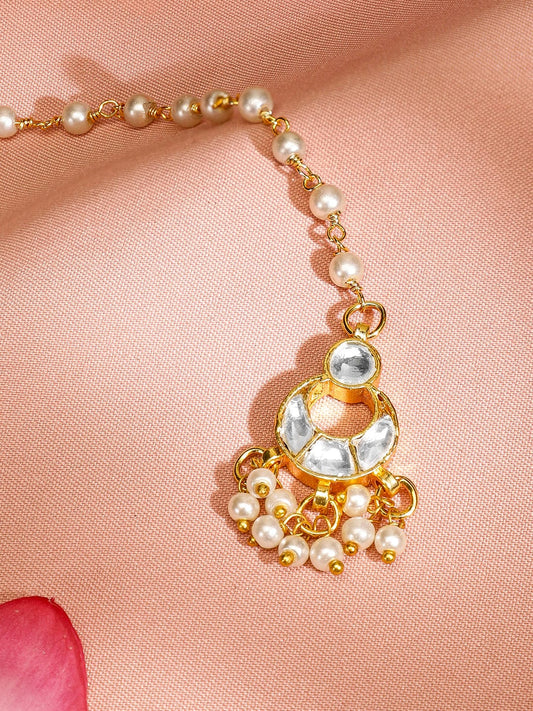 Forehead Star in Kundan Maangtikka Gold