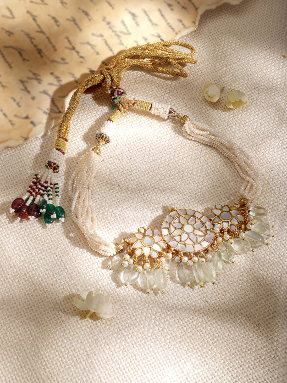 Vintage Charm Kundan Pearl Choker Set Gold