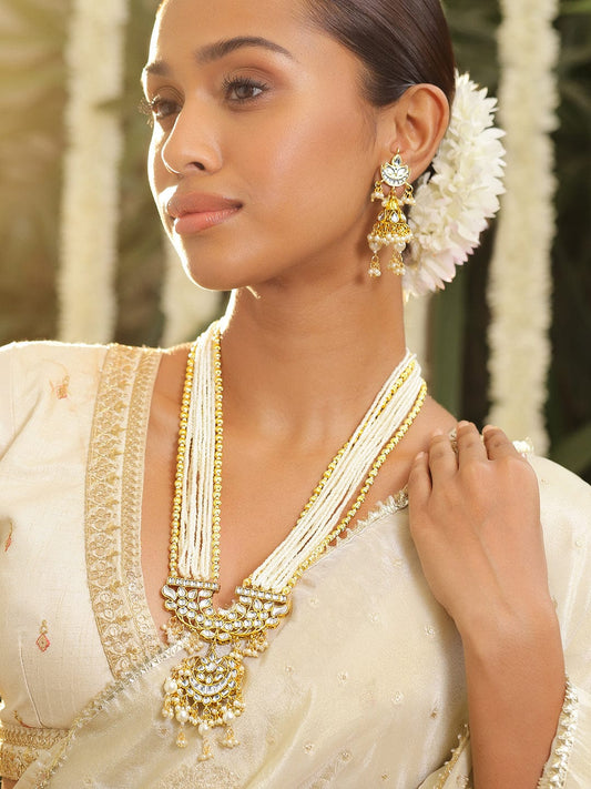 Pearls Fell in Love Kundan Necklace Set フリーサイズ