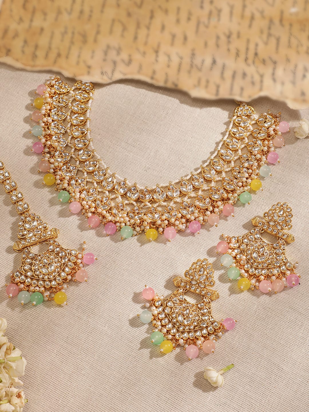 Blossom Aura Multicolour Necklace Set Multicolor