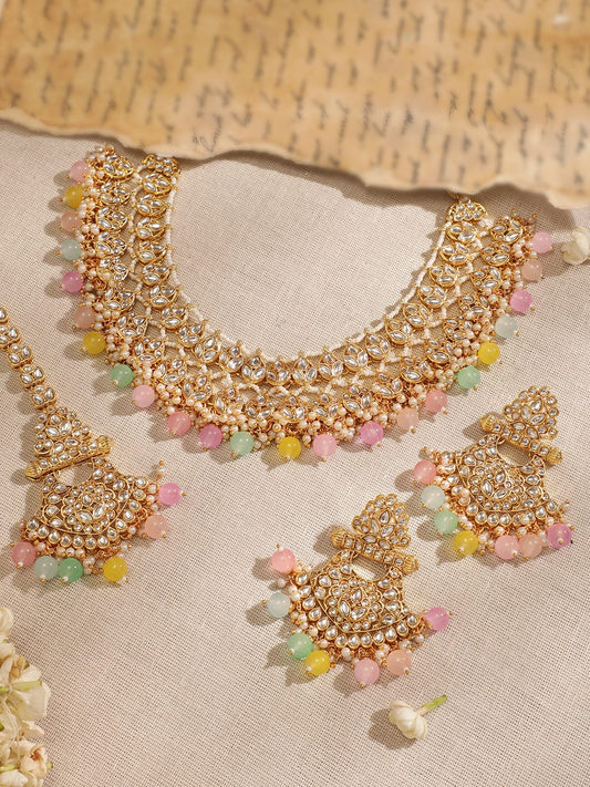 Blossom Aura Multicolour Necklace Set Multicolor