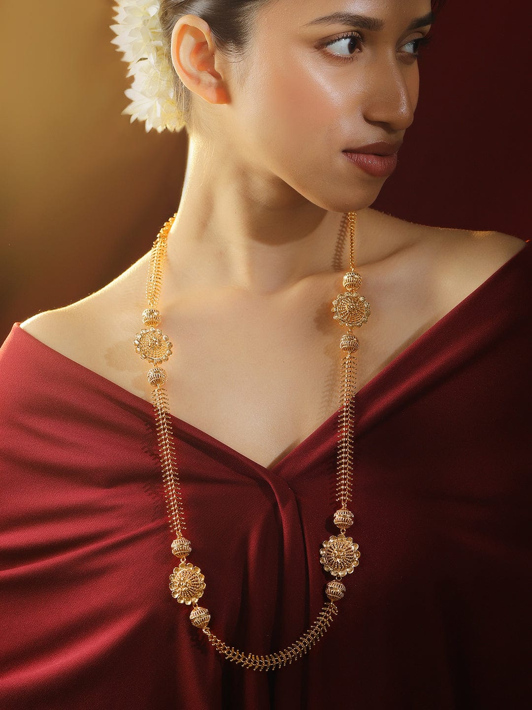 Vibrant Flora Gold Plated Necklace フリーサイズ