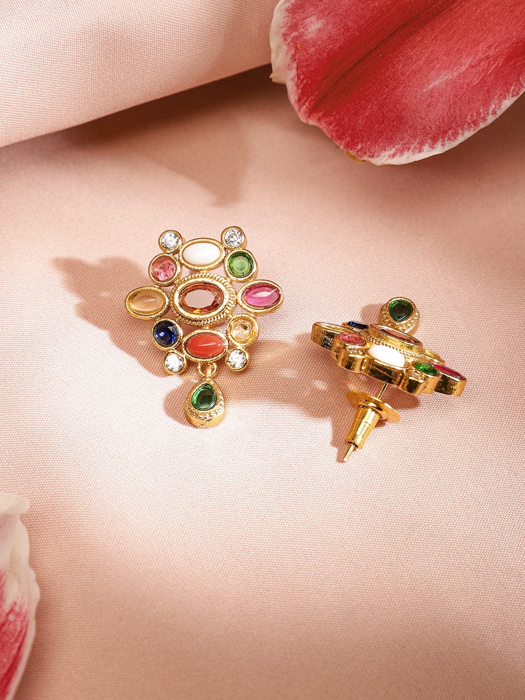 Multicolor Studded Necklace Set Multicolor