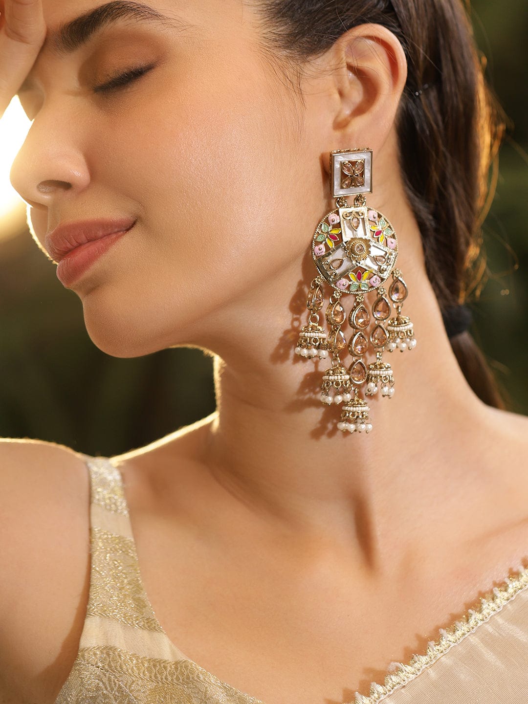 Pearl Grace Multicolour Jhumka フリーサイズ
