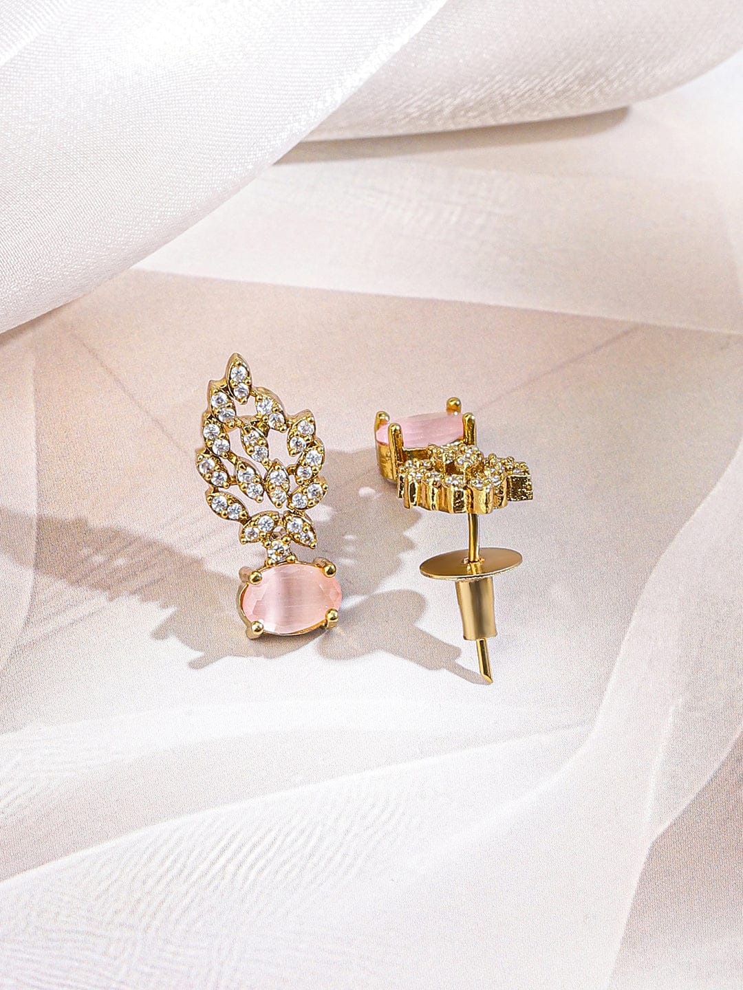 Pink American Diamond Zirconia Studded Necklace Set フリーサイズ