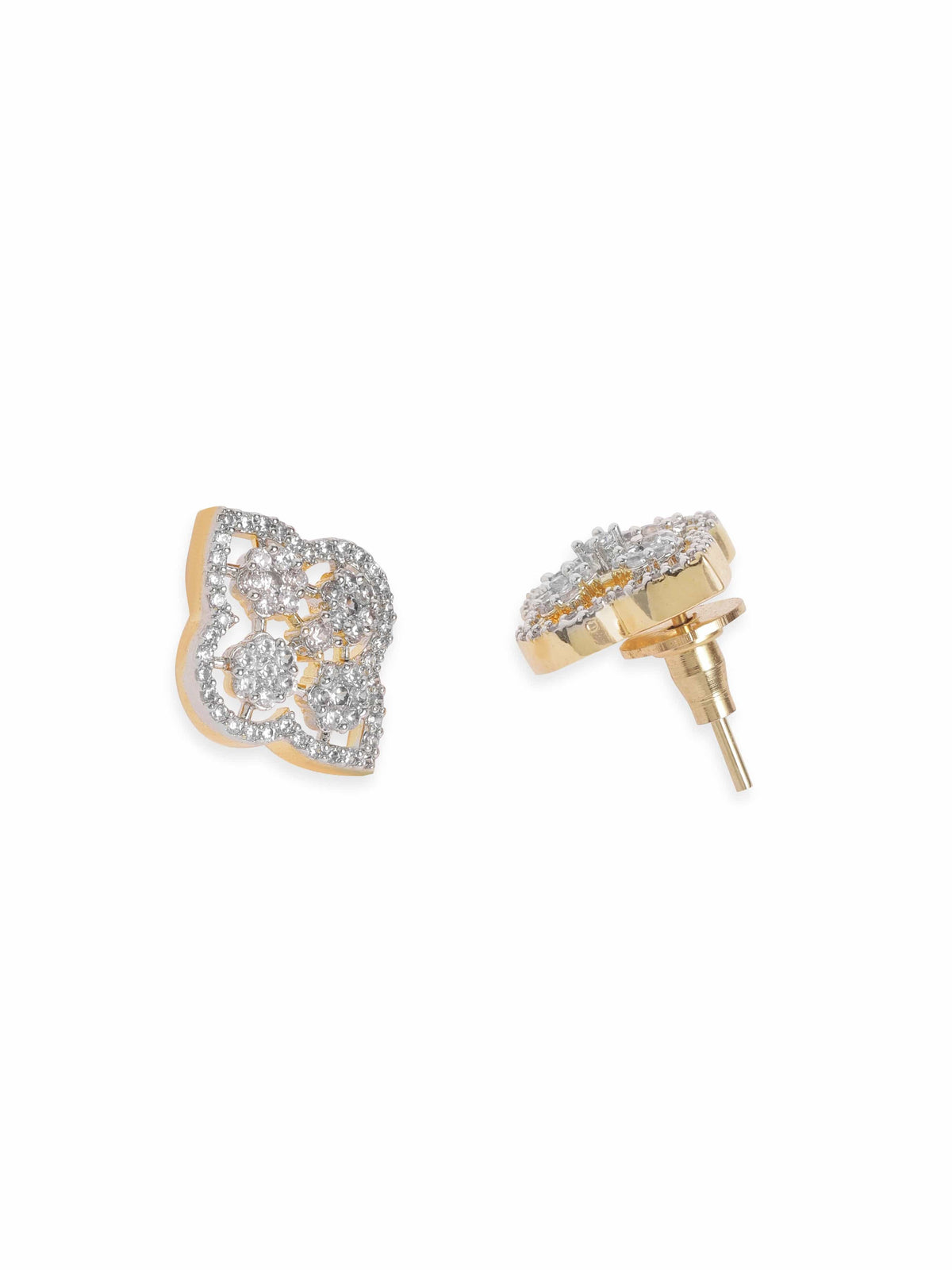Gold Necklace Set in American Diamond Zirconia Gold