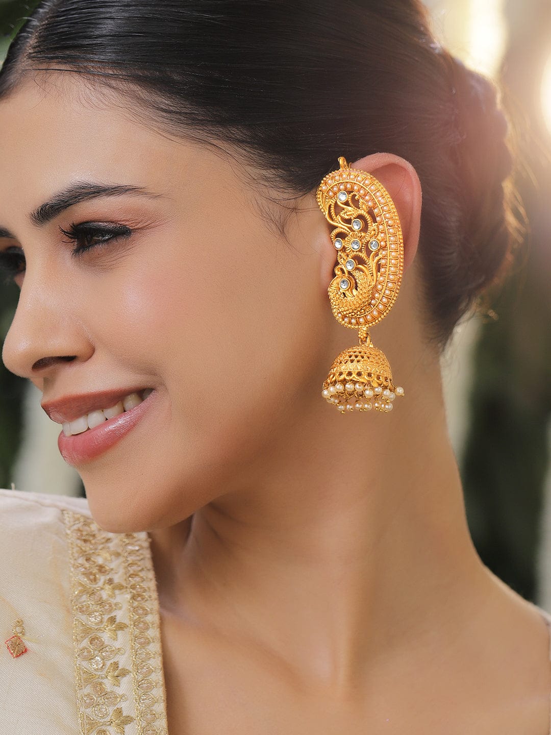 Peacock Whisper Ear Cuff Jhumka フリーサイズ