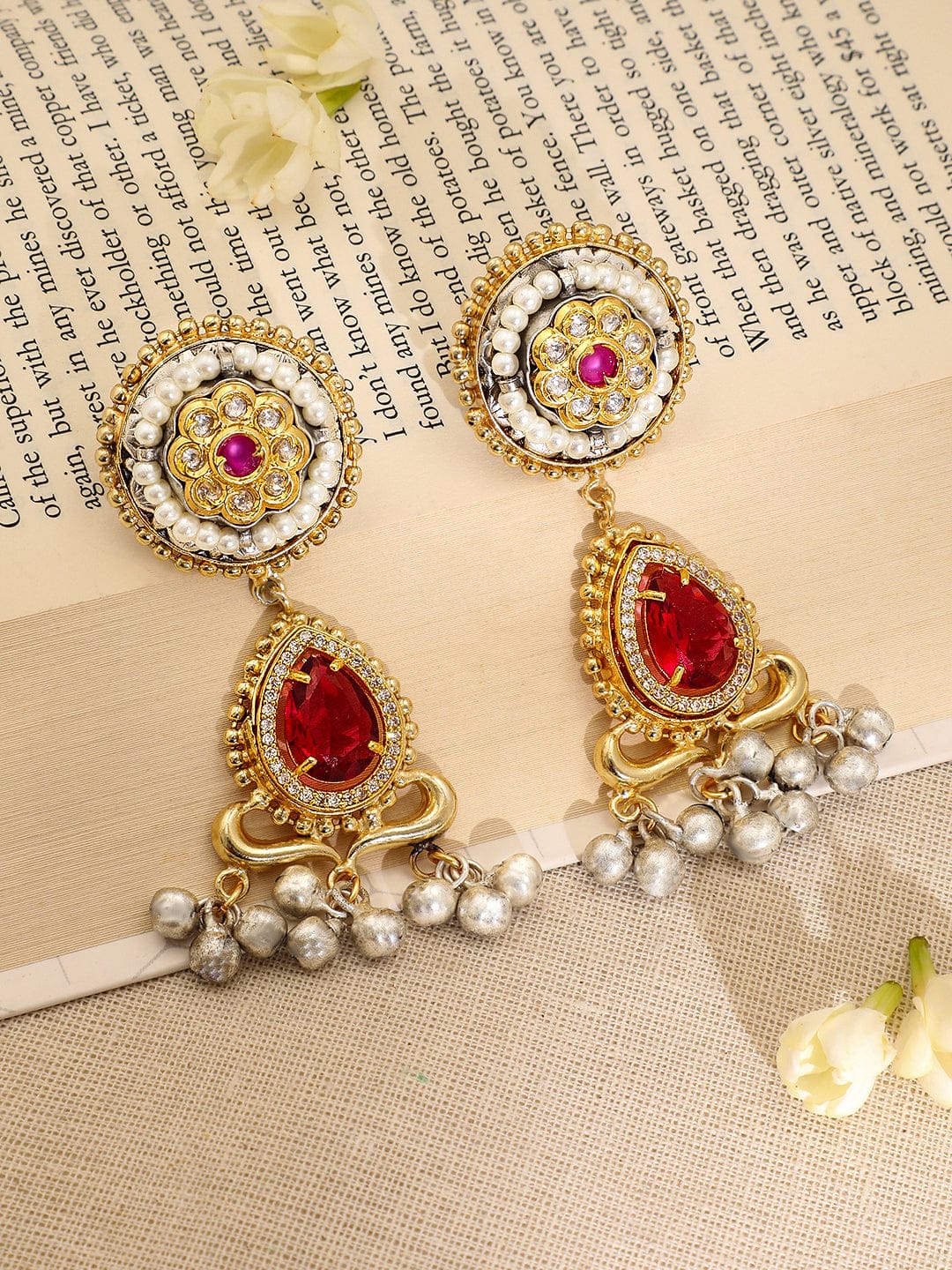 Multicolour Gold Necklace Set Multicolor