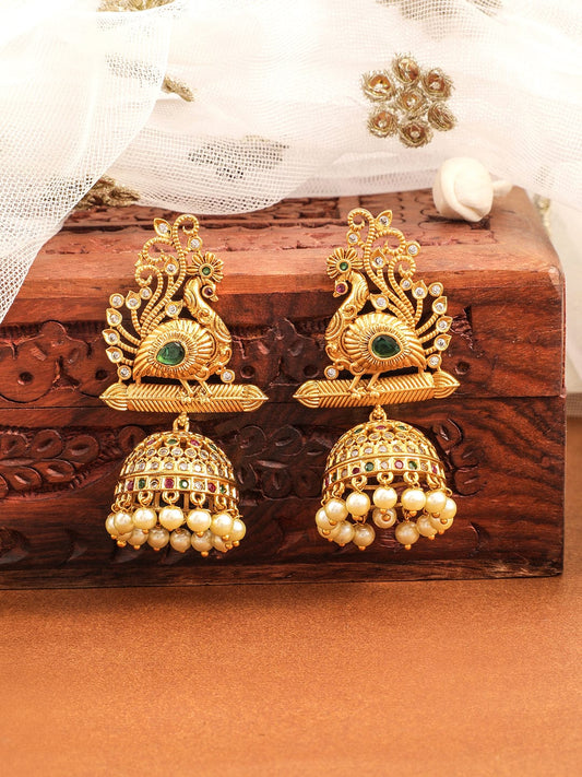 Emerald Bloom Heritage Temple Earrings フリーサイズ