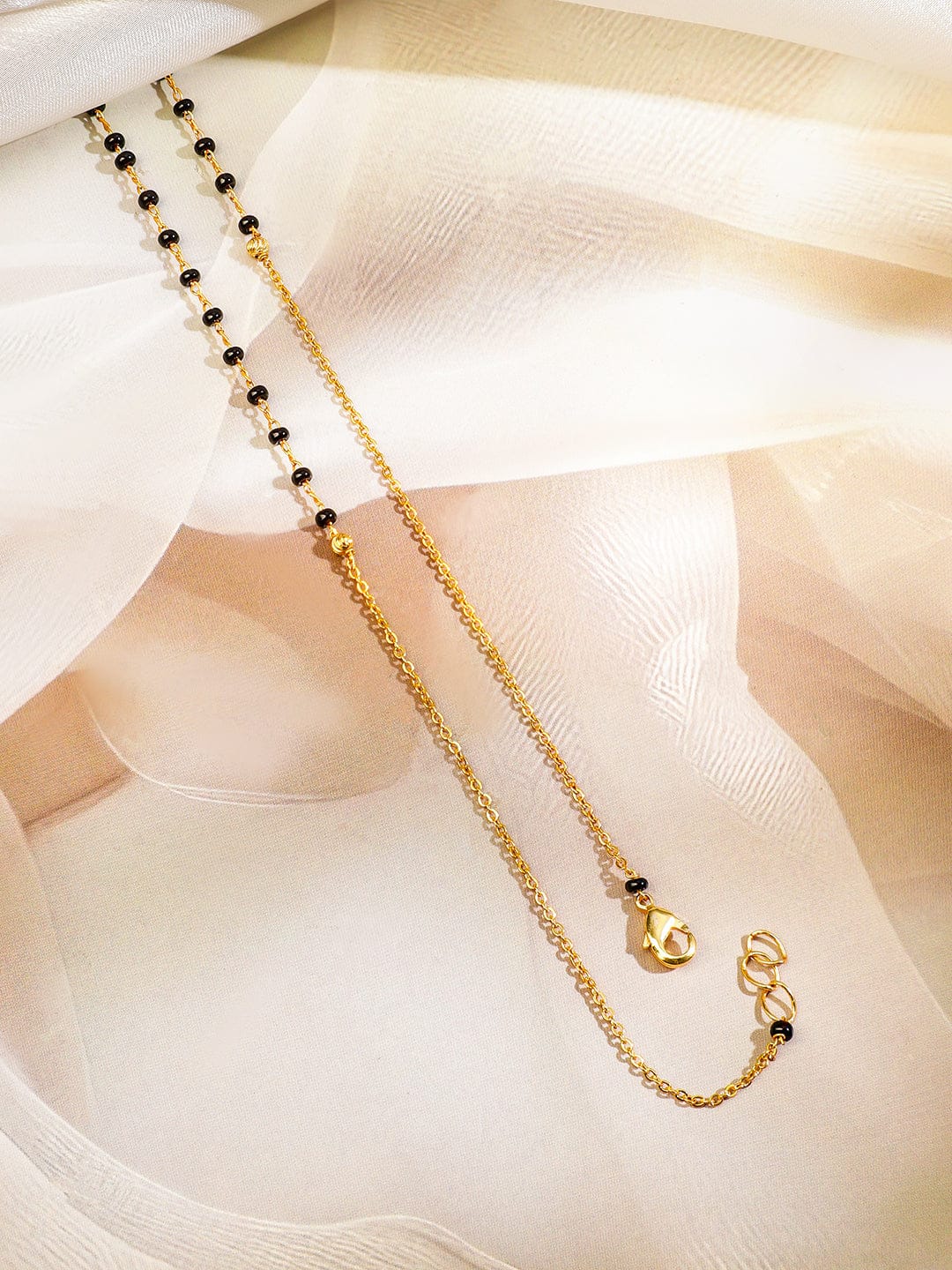 Pink American Diamond Zirconia Gold Toned Mangalsutra ruby