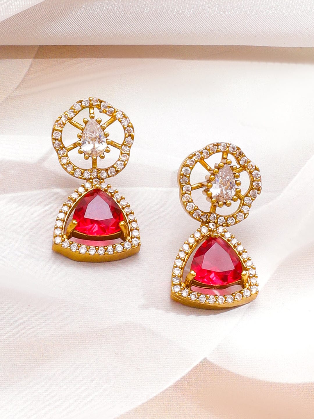 Gold Toned Kundan Red Collar Necklace フリーサイズ