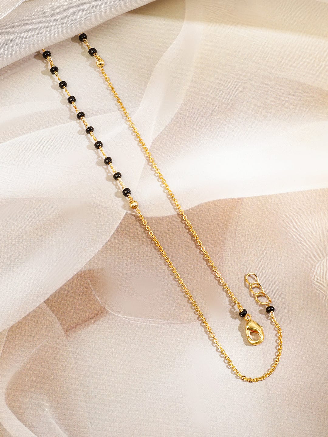 Cubic American Diamond Zirconia Gold Mangalsutra White