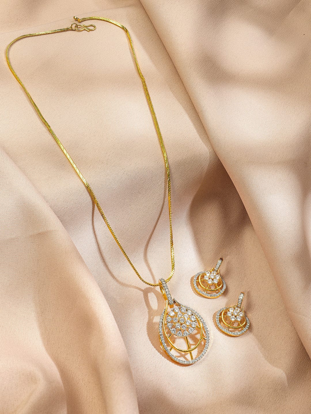 American Diamond Zirconia Necklace Set Design 1