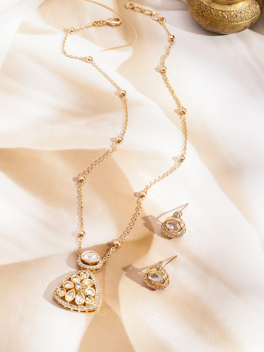 Kundan Mist of Eternal Glow Necklace Set フリーサイズ