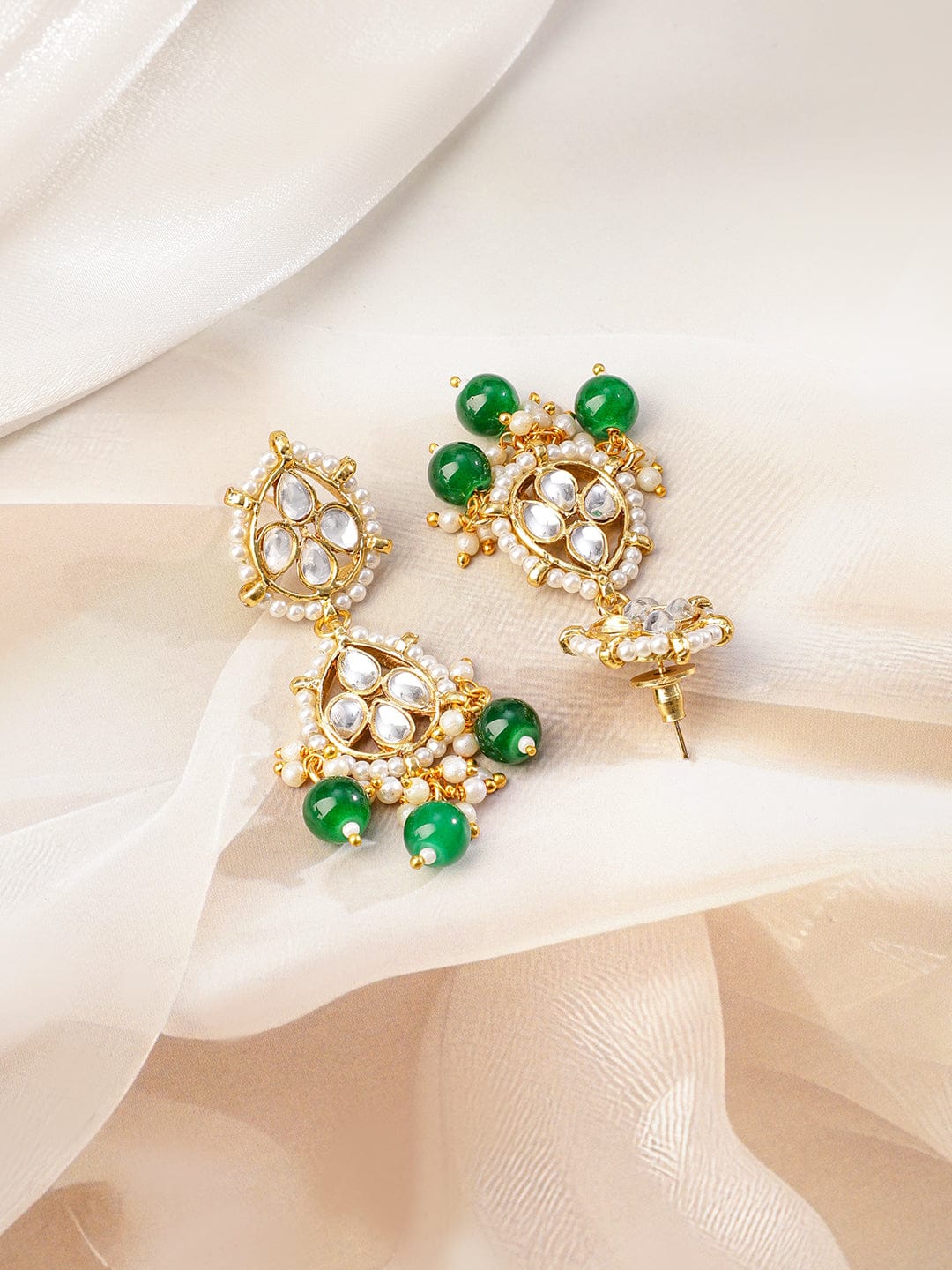 Luxe Green Beads Bridal Necklace Green