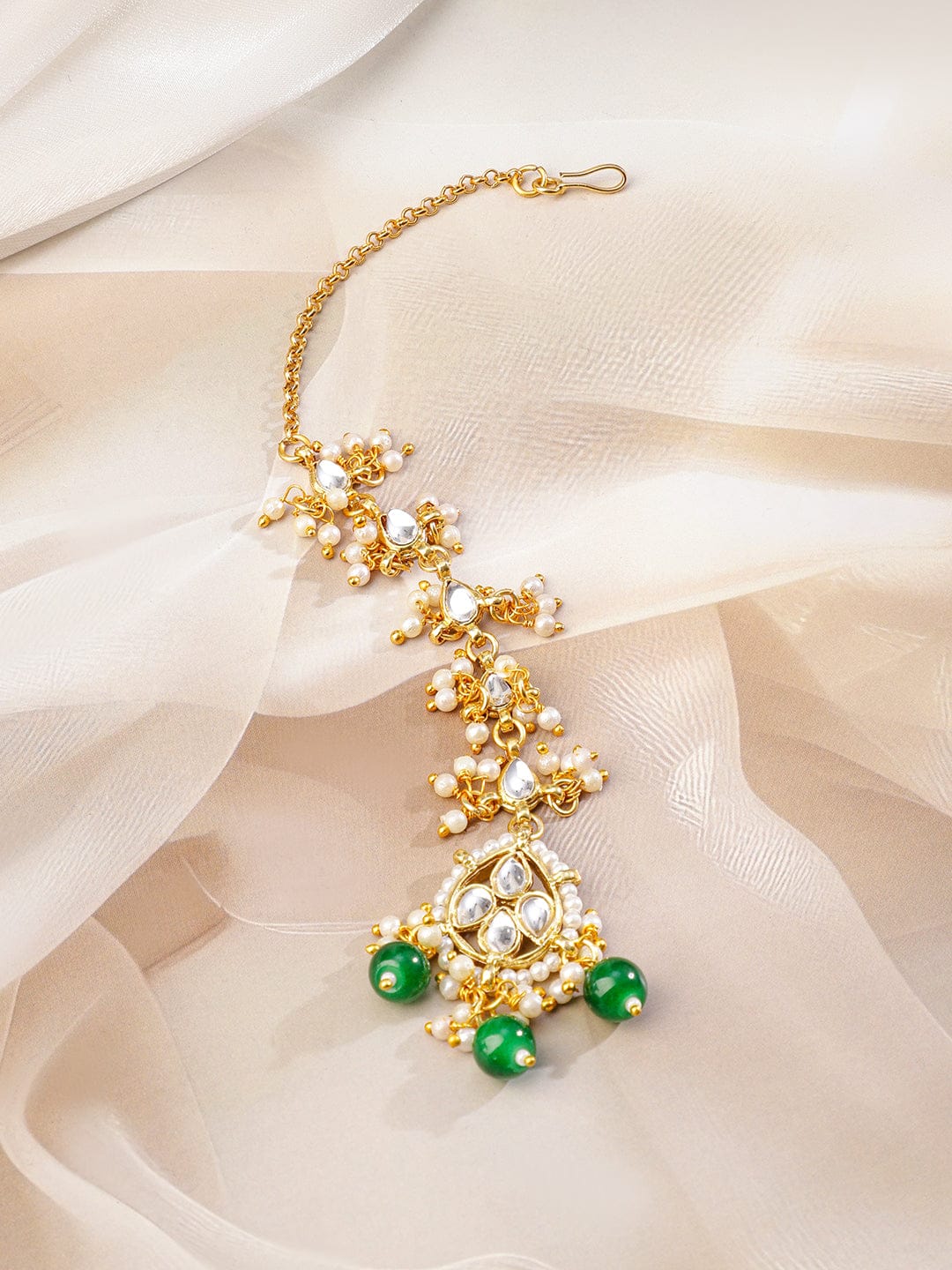 Luxe Green Beads Bridal Necklace Green