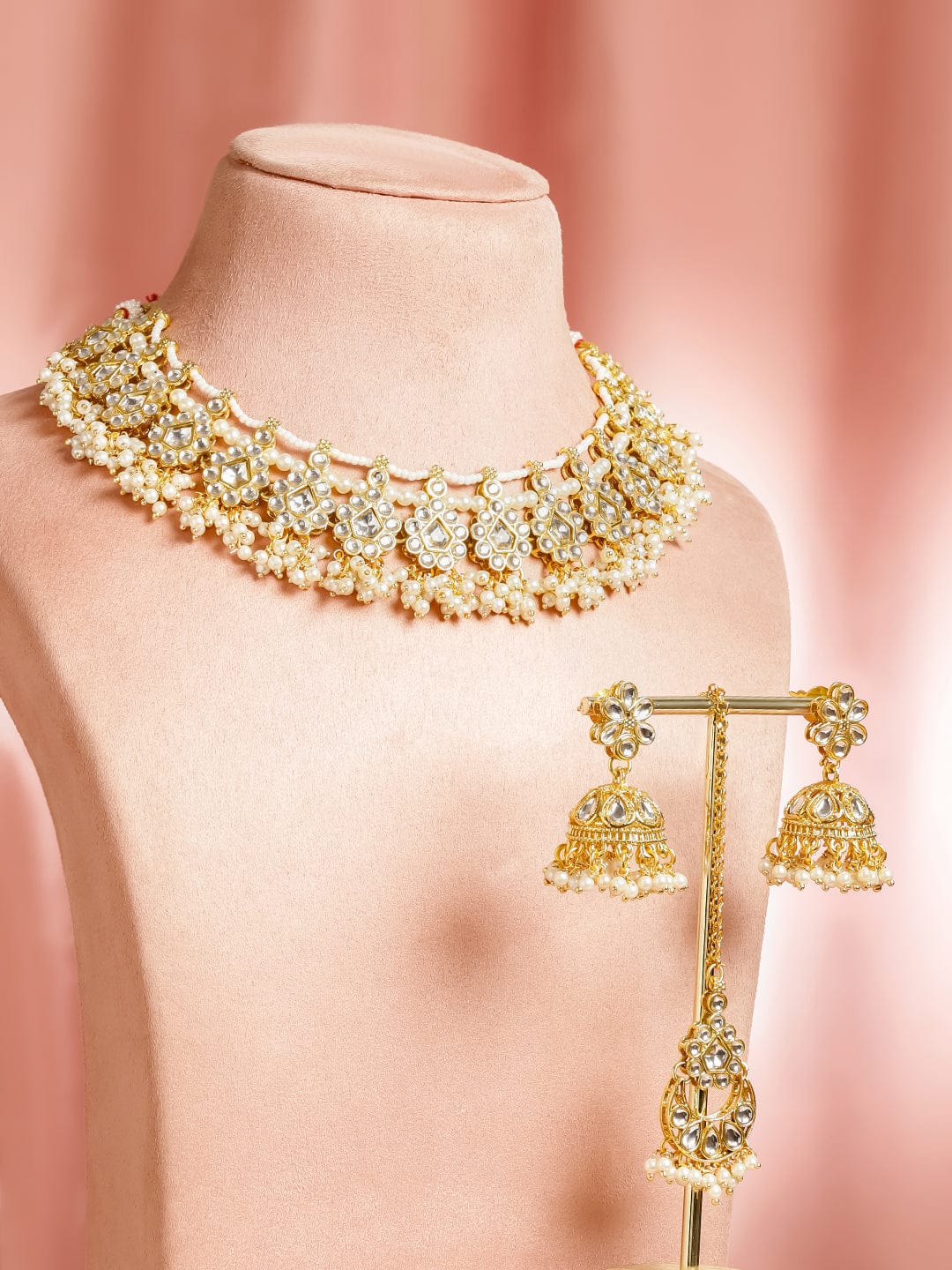 Kundan Dreamscape Necklace Set フリーサイズ