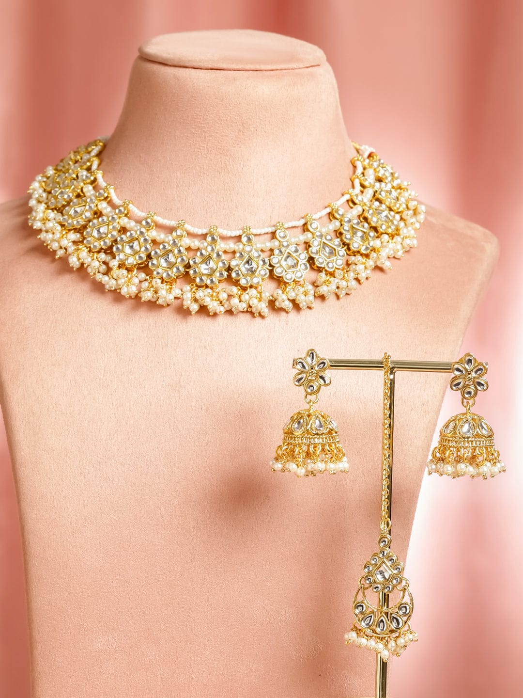 Kundan Dreamscape Necklace Set フリーサイズ