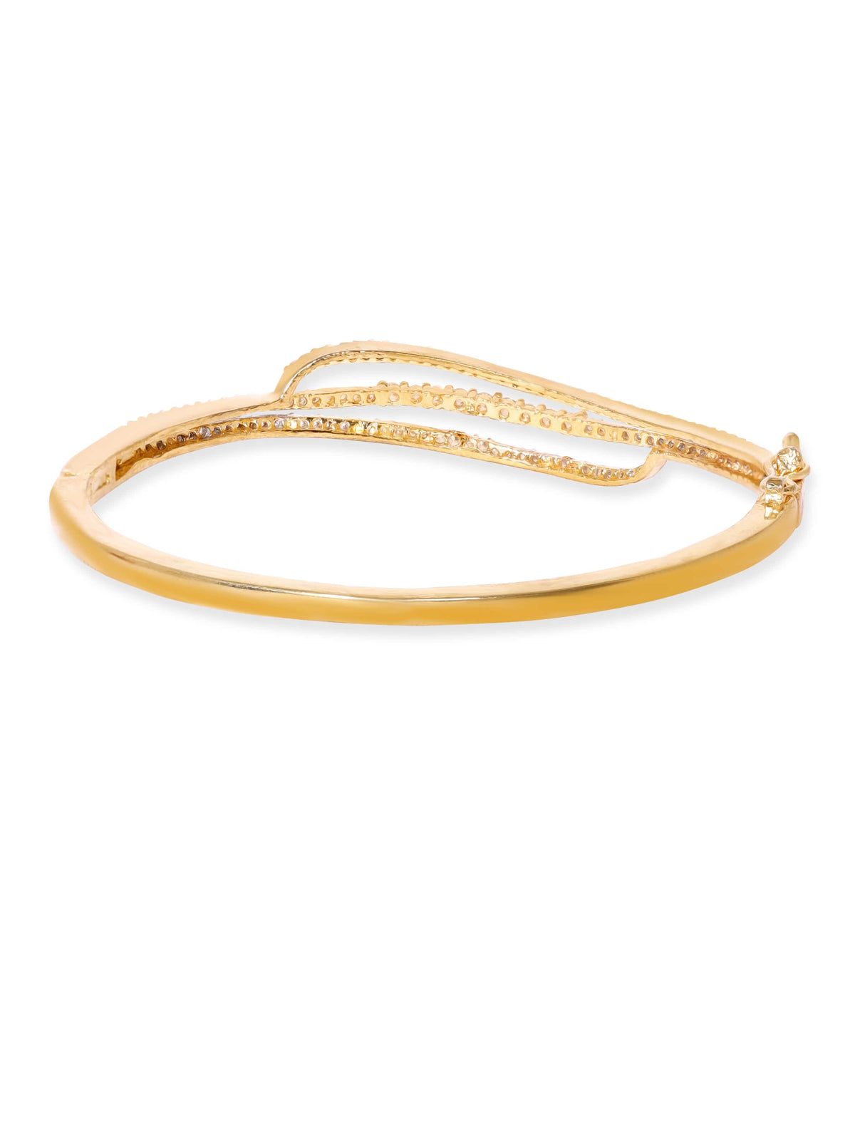 Rubans 22K Gold plated Zirconia contemporary Sleek Bracelet Gold