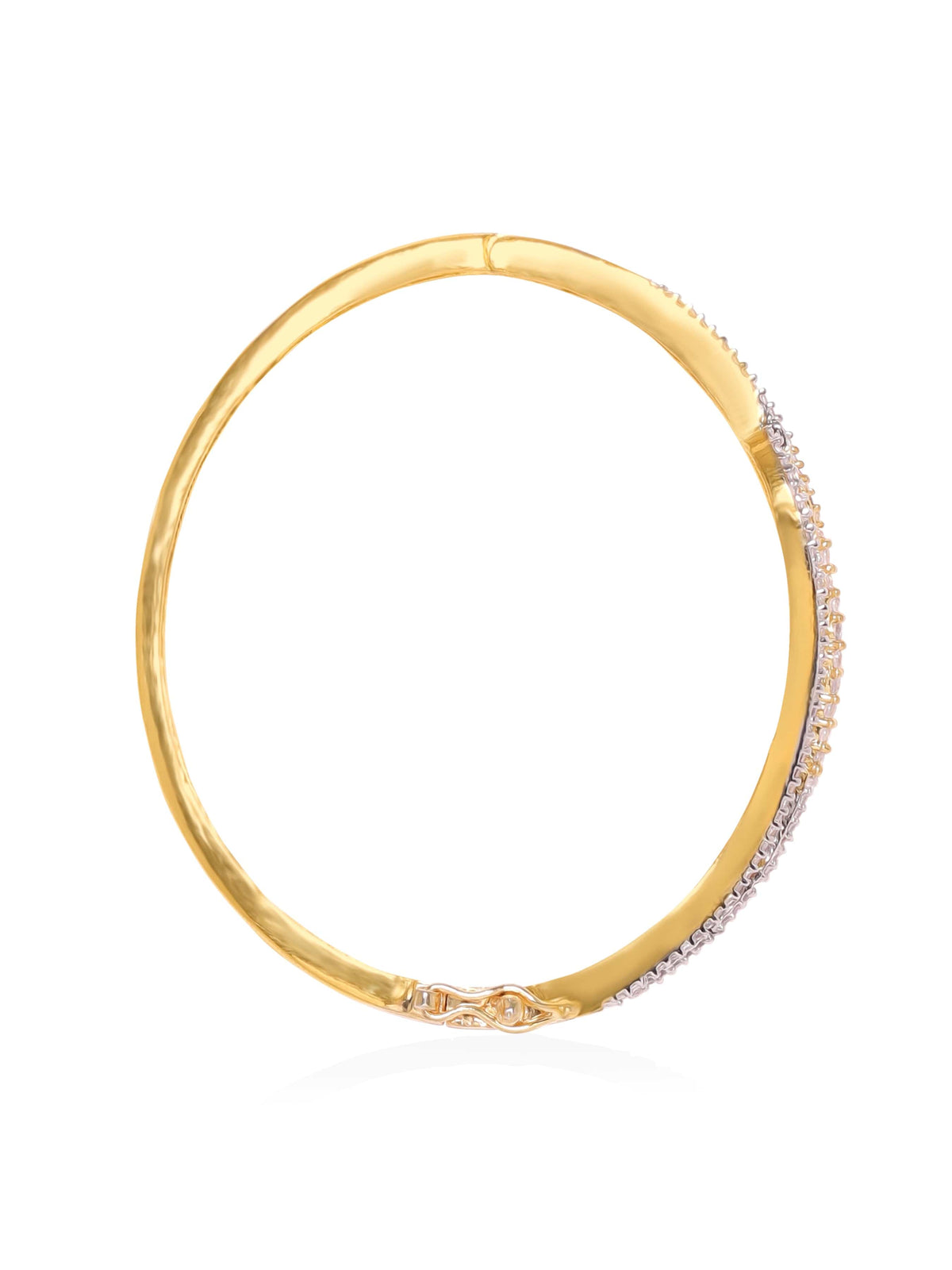Rubans 22K Gold plated Zirconia contemporary Sleek Bracelet Gold