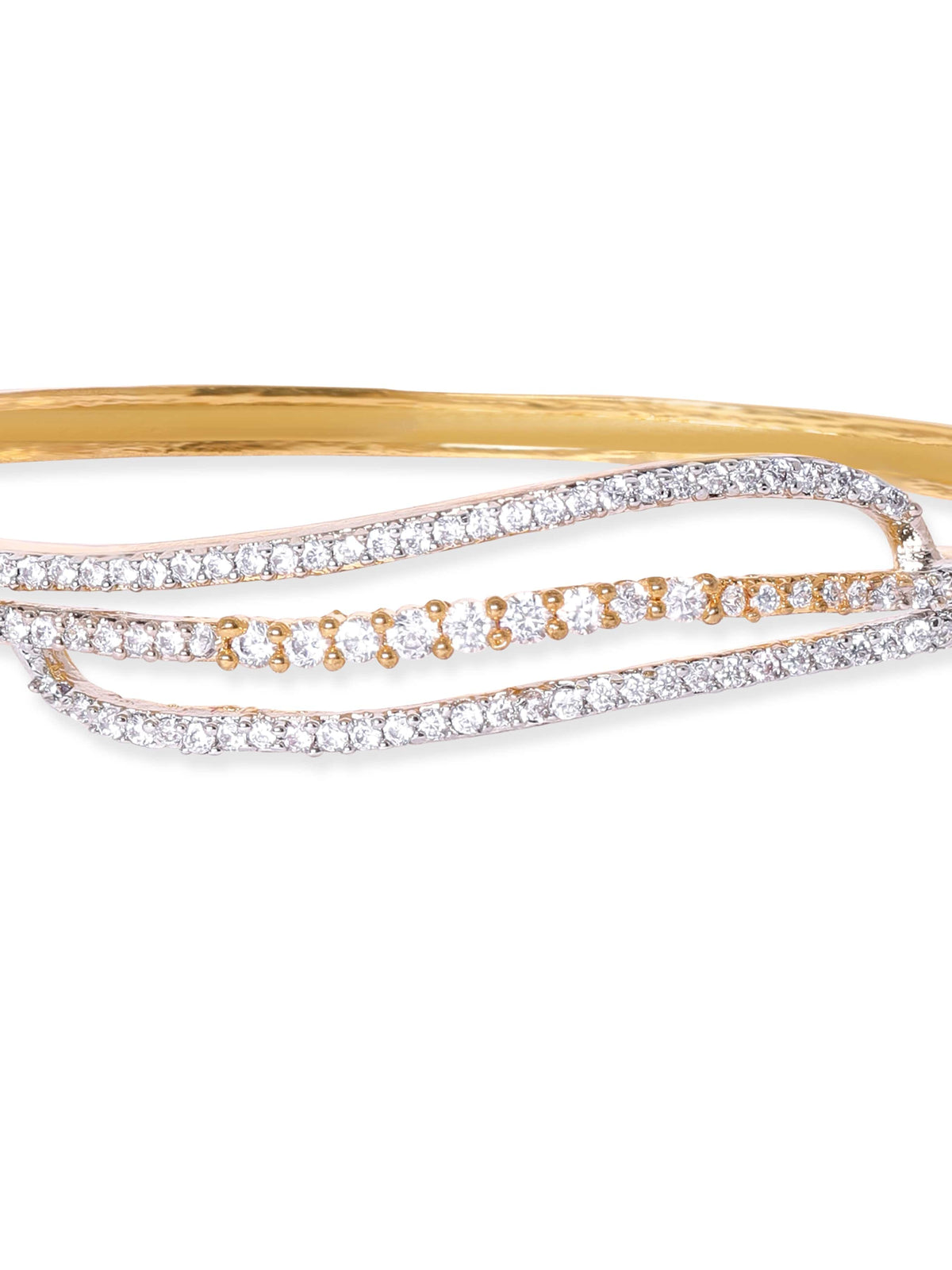 Rubans 22K Gold plated Zirconia contemporary Sleek Bracelet Gold