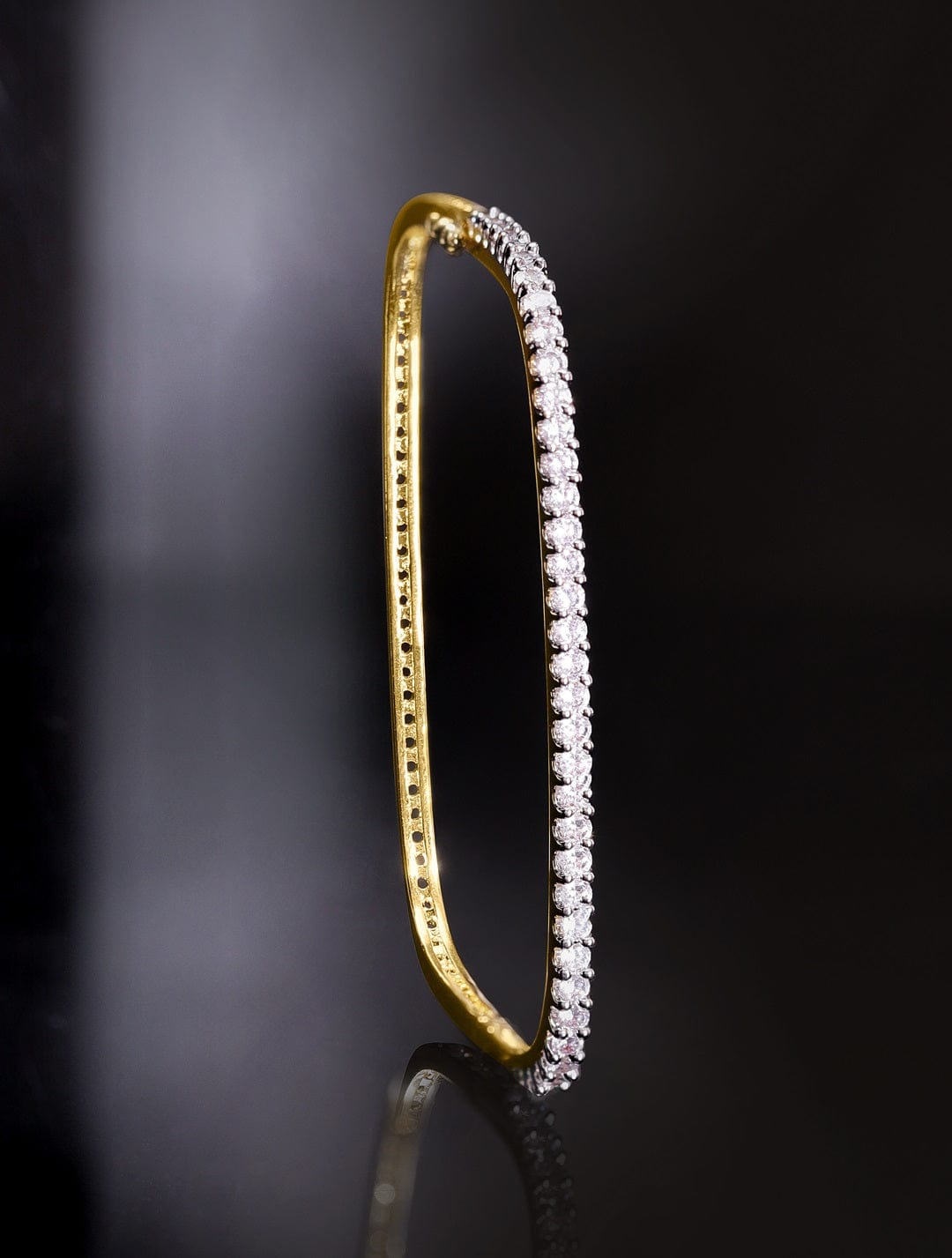 Rubans 22K Gold plated Zirconia studded dainty Classy Bracelet Gold