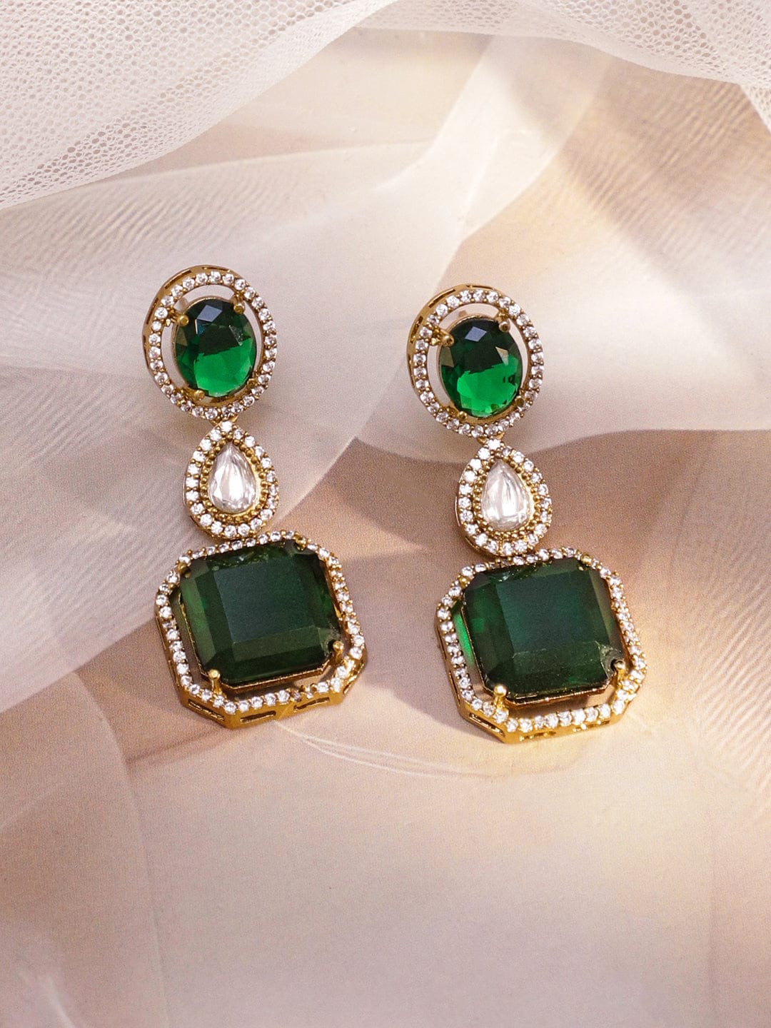 Dainty Green & White Necklace Set フリーサイズ