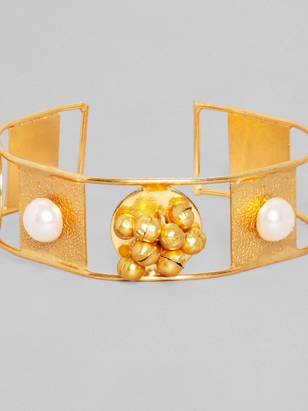 【Rubans】 24K Gold Plated Handcrafted Bracelet with Pearls and Golden Beads｜24K ゴールドメッキ ハンドクラフト パール＆ゴールドビーズ ブレスレット