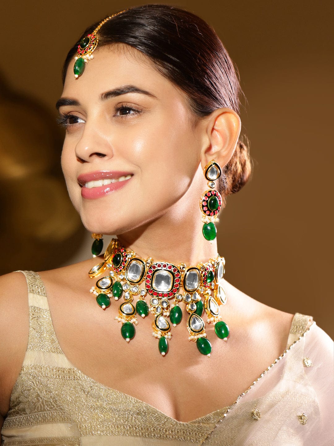 Royal Bloom Kundan Choker Set フリーサイズ