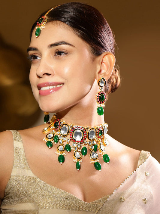 Royal Bloom Kundan Choker Set フリーサイズ