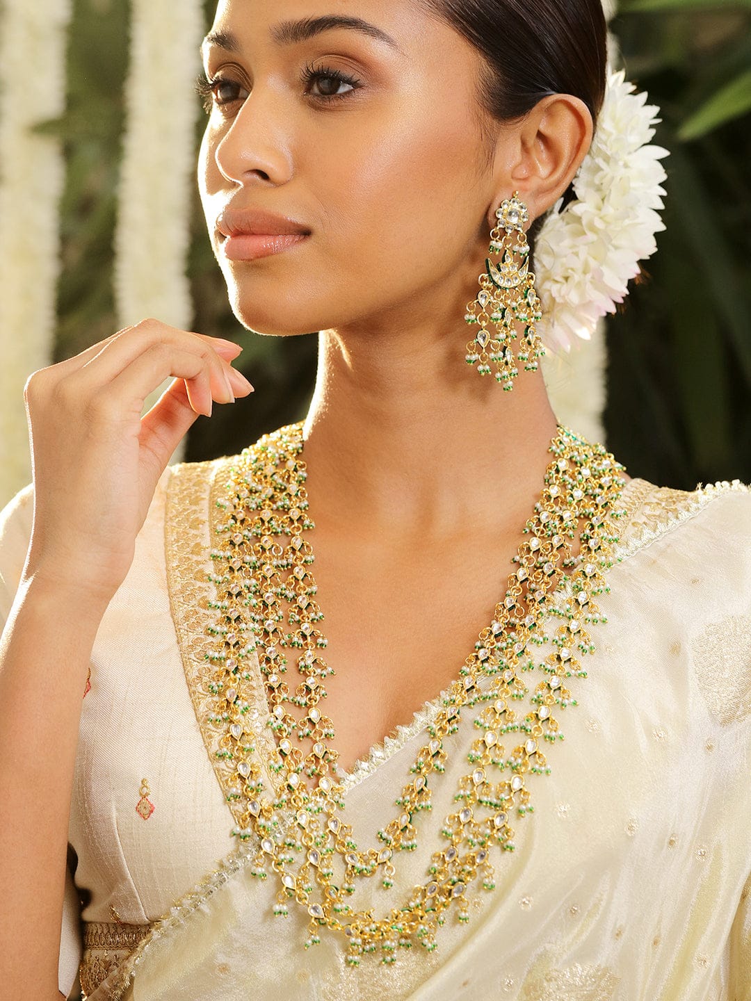 Golden Garden Luxe Necklace Set Green