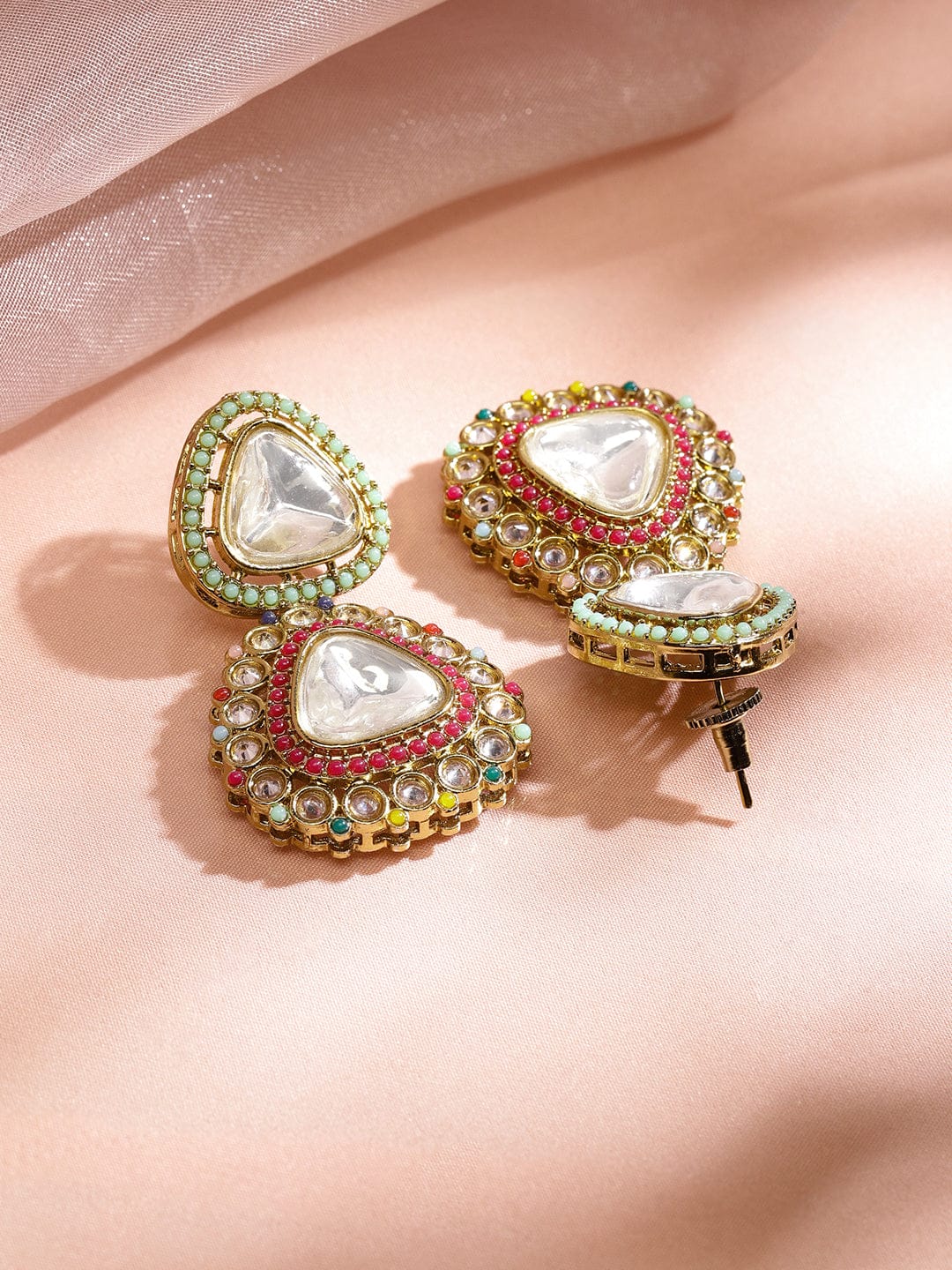 Whispers of Colours Kundan Necklace Set Multicolor
