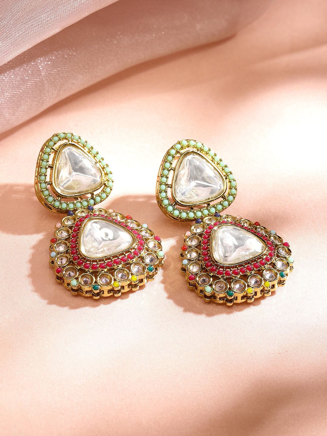 Whispers of Colours Kundan Necklace Set Multicolor