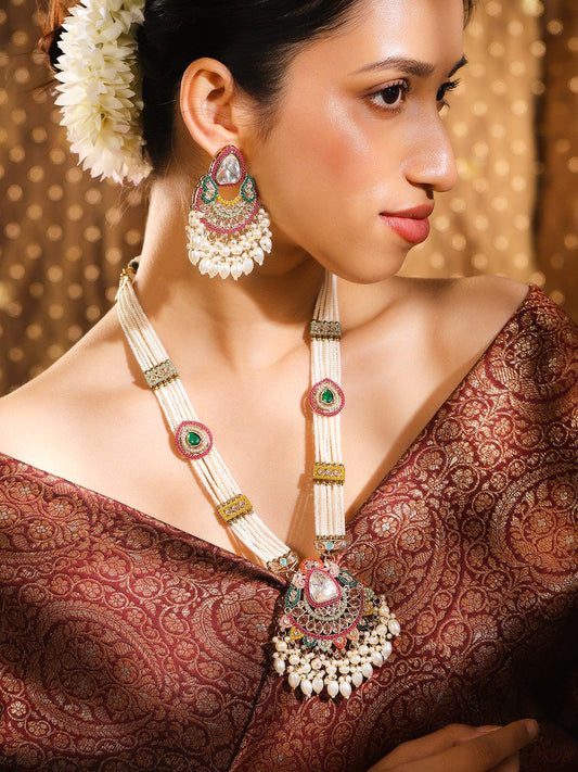 Colours in Harmony Kundan Necklace Set Multicolor